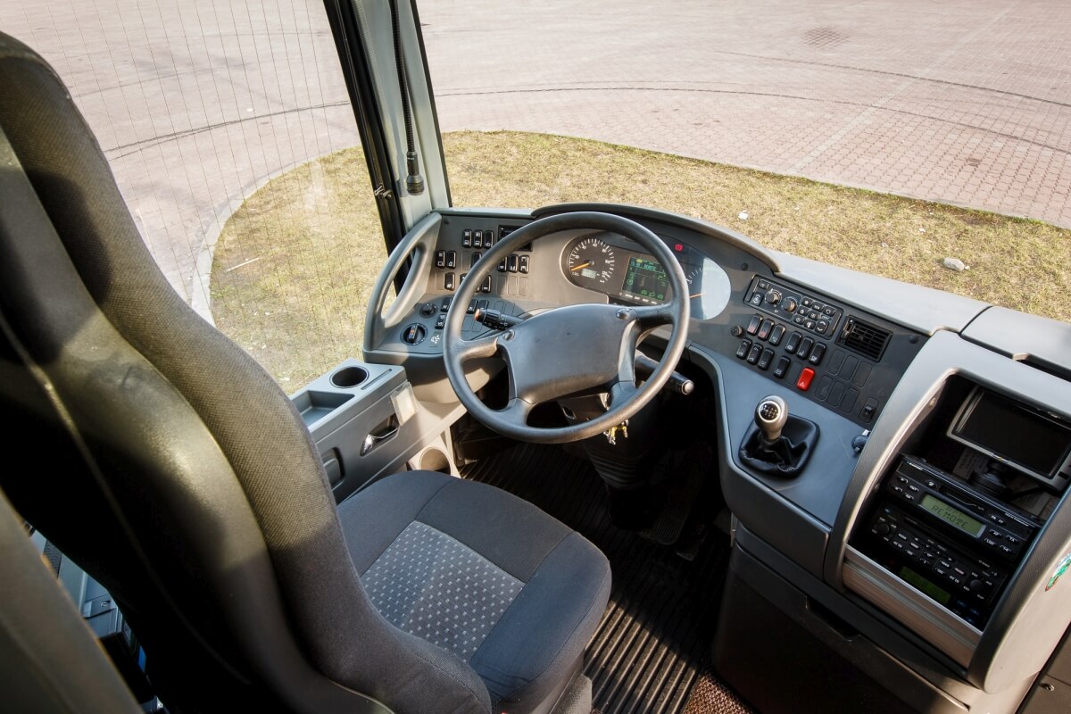 Kokpit kierowcy w busie setra 416 hdh Białystok